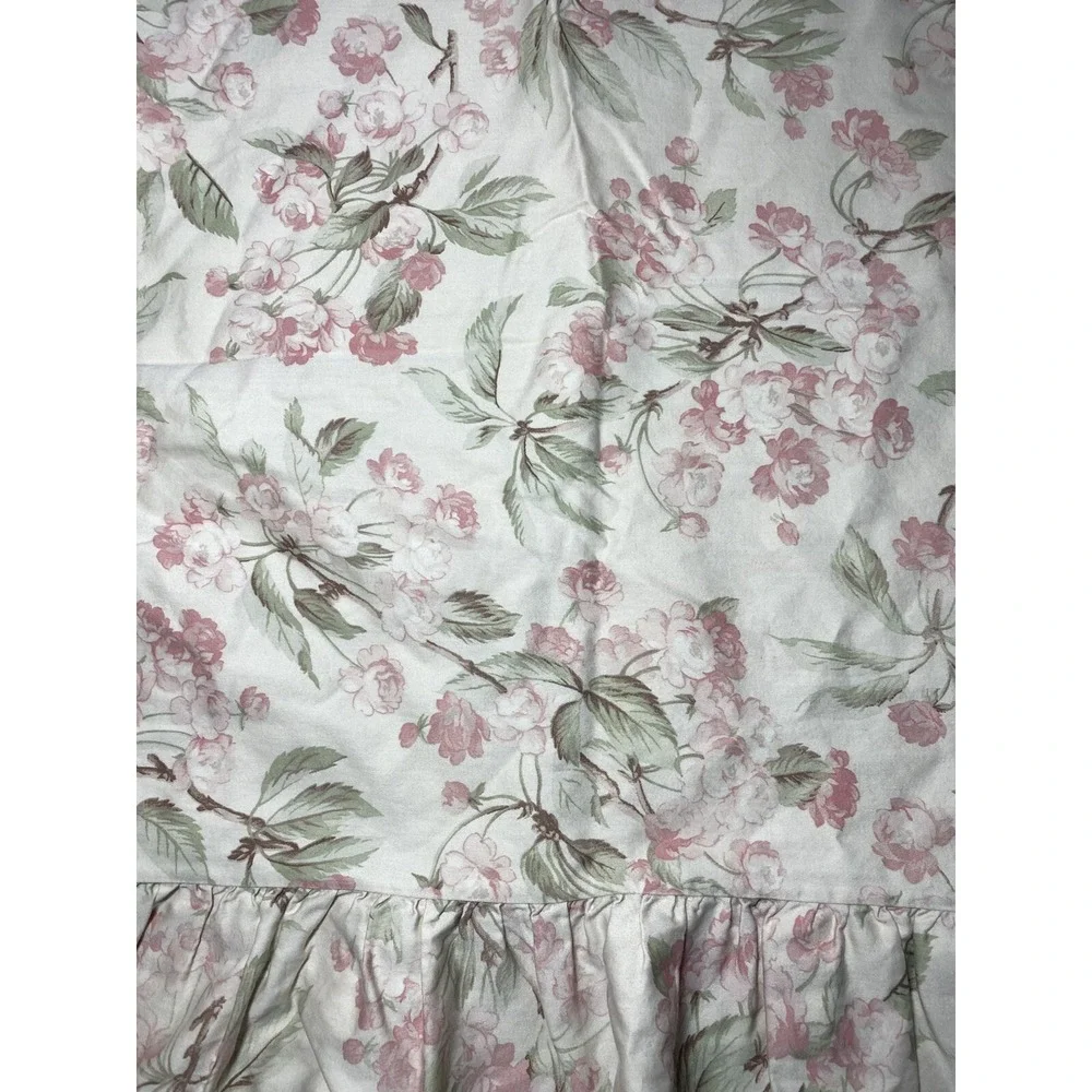 Ralph Lauren BELMONT OAKS Pillowcase Set KING Floral Ruffle ITALY Pair Vtg Shams